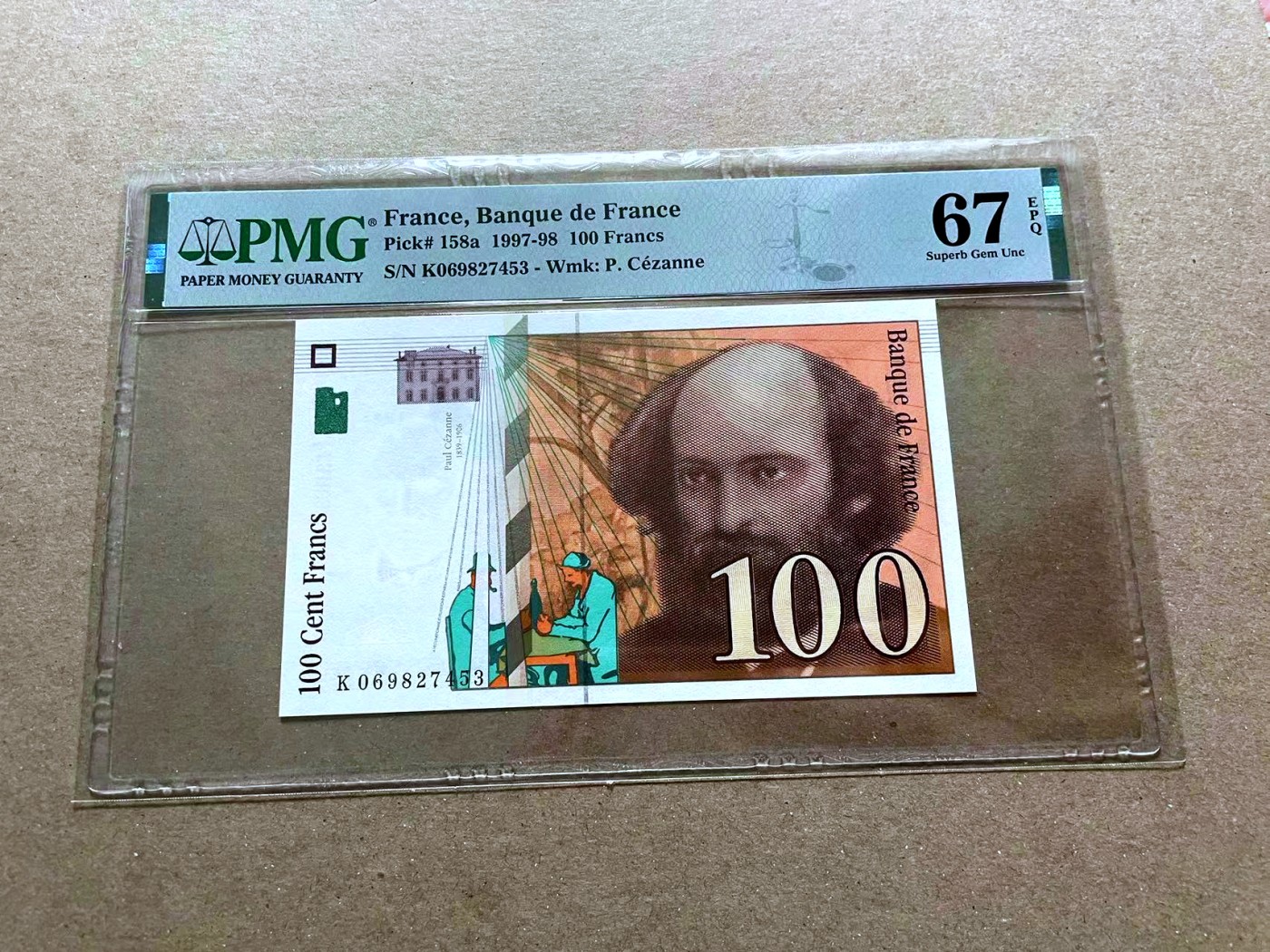 【Blue Auction】✨世界纸币精拍第470期【精】 法国 1997-98年100法郎 PMG67EPQ 高分