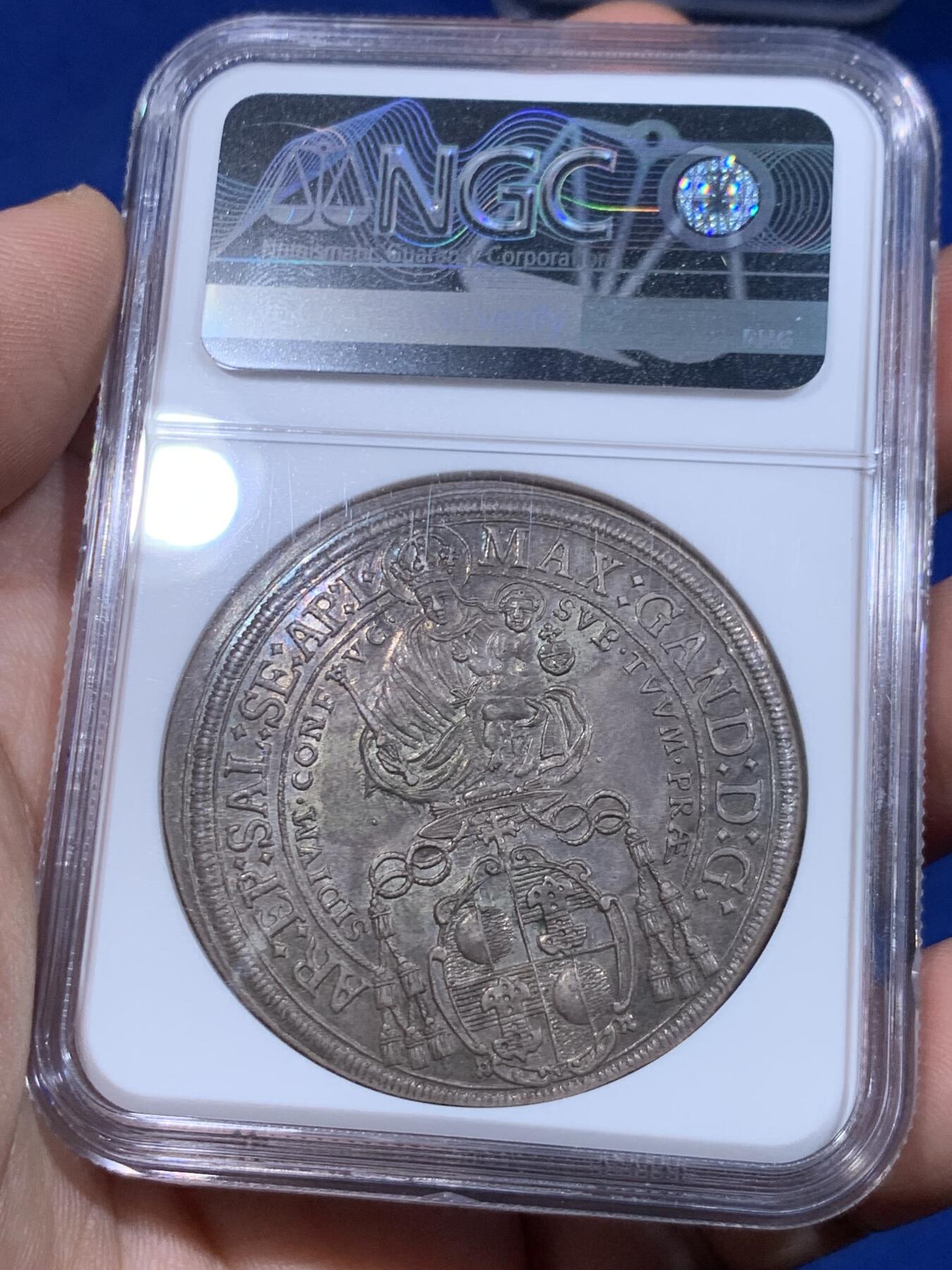 《竞宝斋》立夏专场特拍 （第2-1场）全场顺丰包邮 265场 冠军分 NGC MS62 神圣罗马帝国1671奥地利萨尔茨堡主教泰勒 天使抱婴大银币