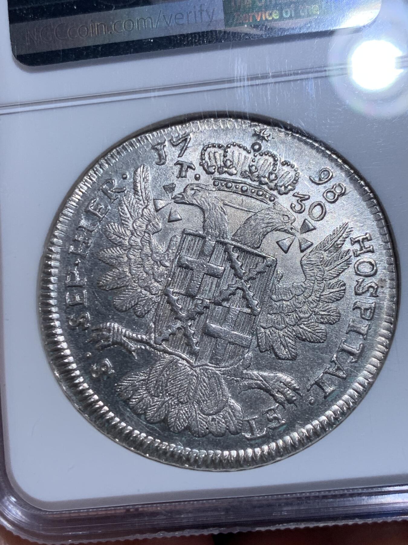 《竞宝斋》立夏专场特拍 （第2-1场）全场顺丰包邮 265场 NGC MS62 1798年马耳他骑士团30塔里 马耳他骑士团末代团长霍姆佩斯在位期间发行 银光闪闪