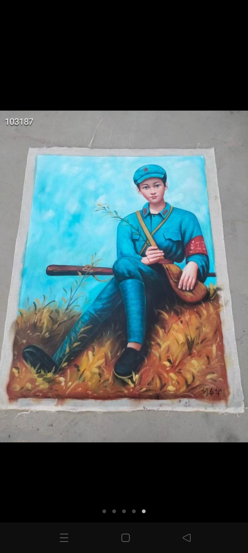 名人手绘油画，时代特色明显，红藏必备，尺寸130*100厘米。780/副