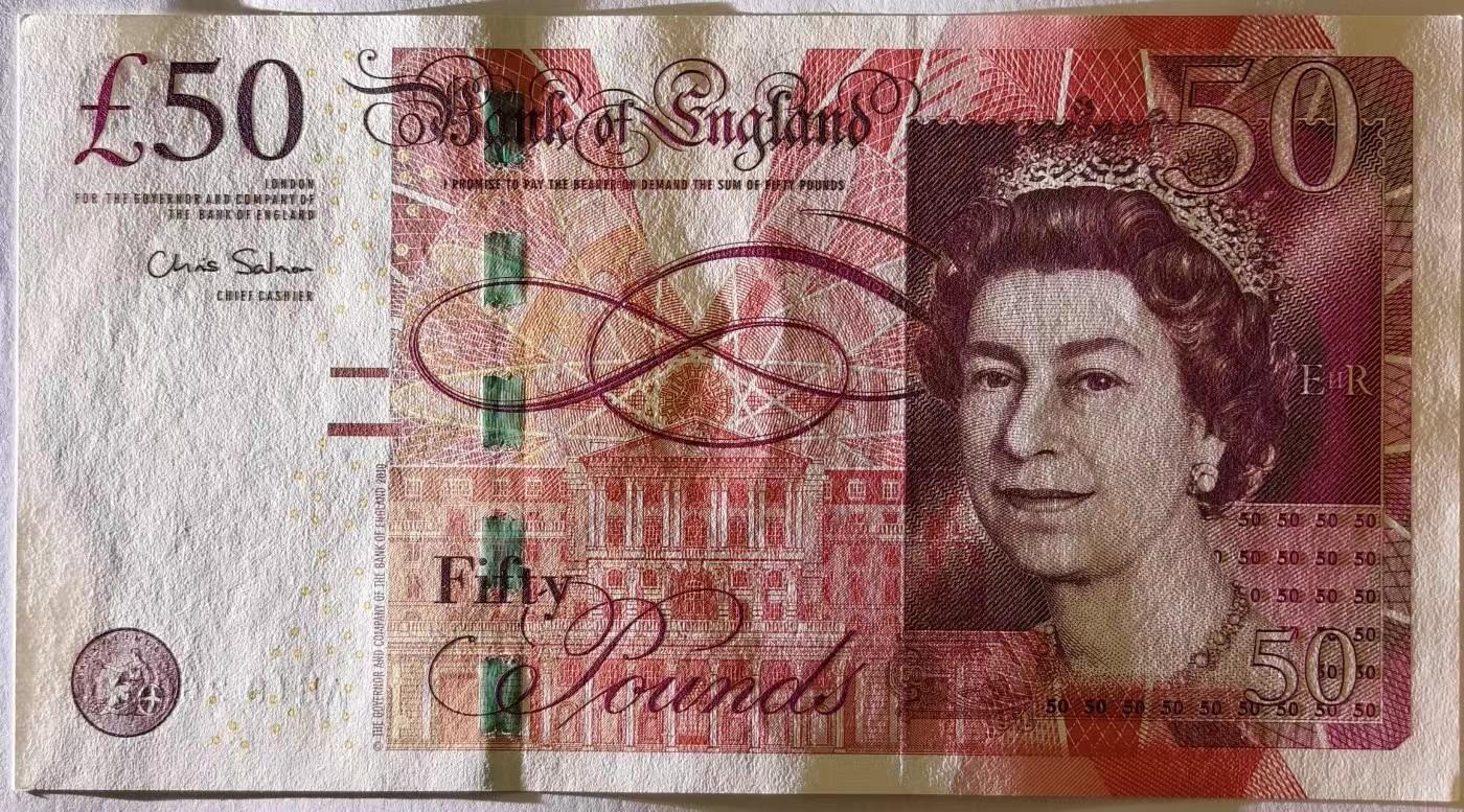 紫瑗钱币——第345期拍卖——纸币场 英国2010年 F序列 工程师瓦特(蒸汽机发明者)和其推广合作者博尔顿 50镑 UNC