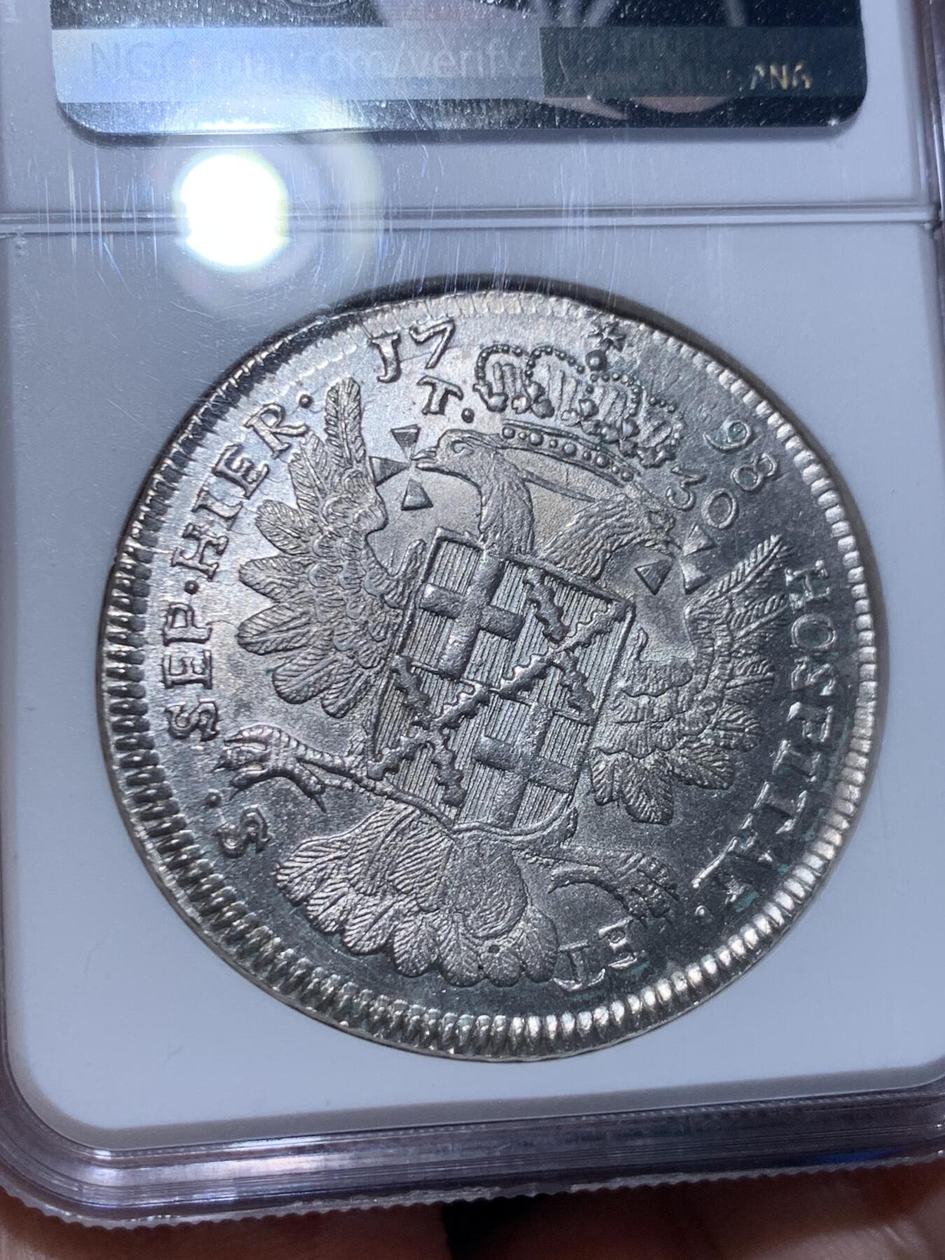 《竞宝斋》立夏专场特拍 （第2-1场）全场顺丰包邮 265场 NGC MS62 1798年马耳他骑士团30塔里 马耳他骑士团末代团长霍姆佩斯在位期间发行 银光闪闪