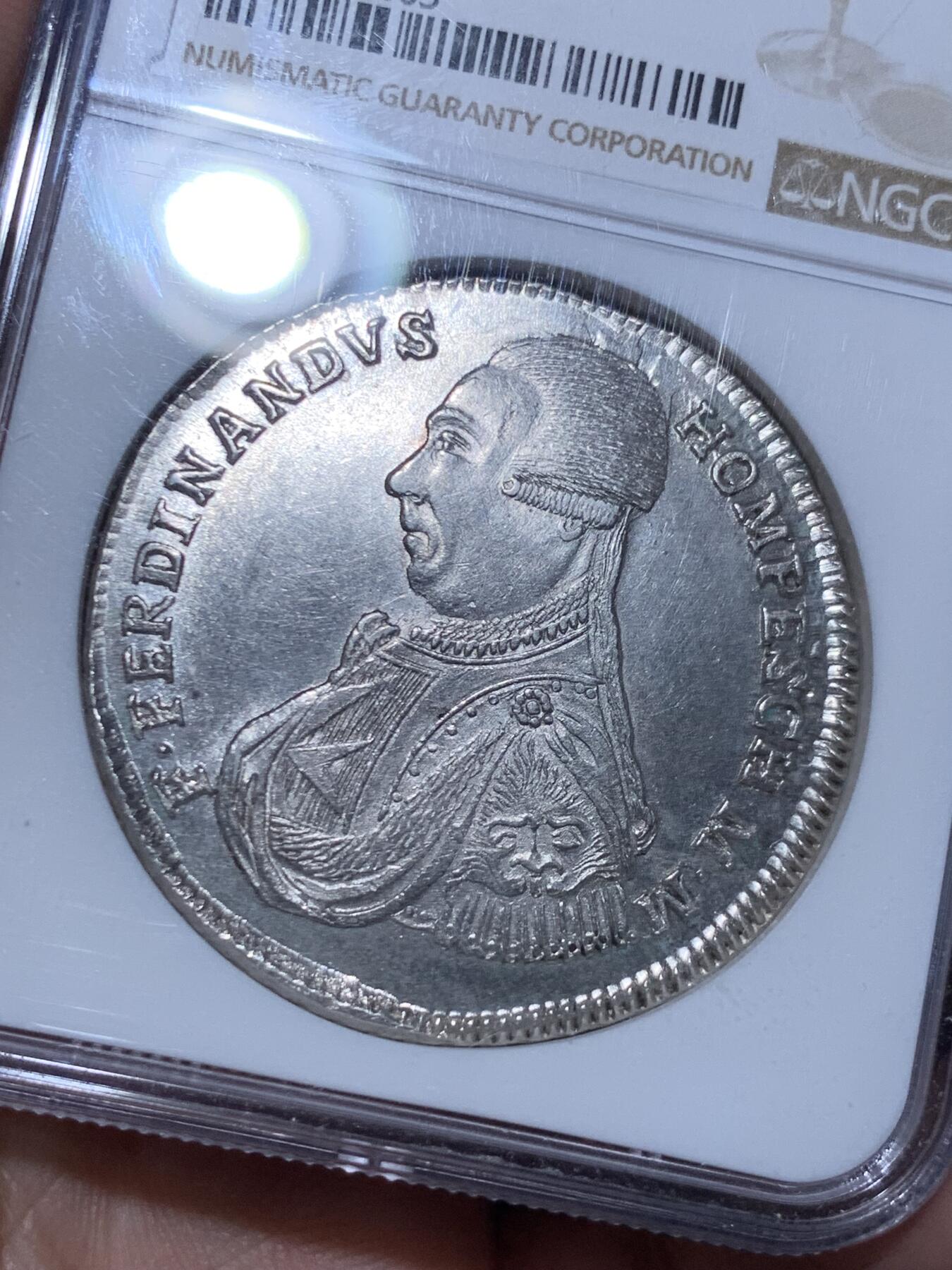 《竞宝斋》立夏专场特拍 （第2-1场）全场顺丰包邮 265场 NGC MS62 1798年马耳他骑士团30塔里 马耳他骑士团末代团长霍姆佩斯在位期间发行 银光闪闪