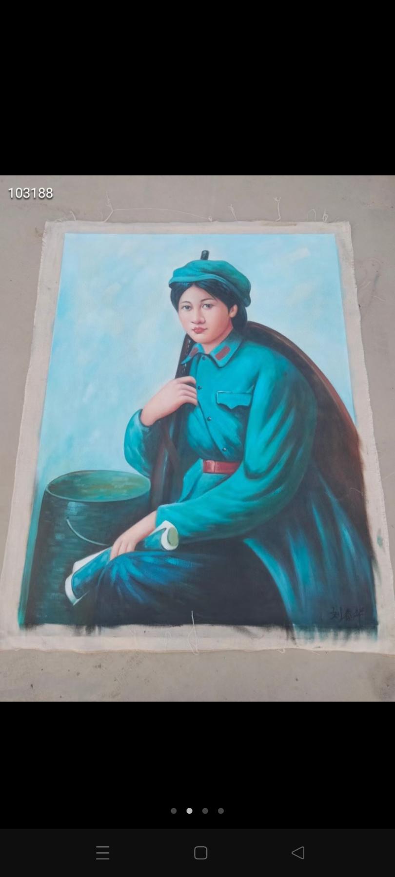 名人手绘油画，时代特色明显，红藏必备，尺寸130*100厘米。780/副