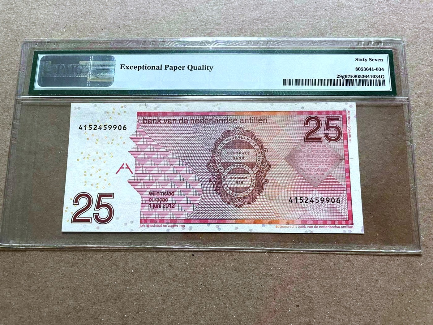 【Blue Auction】✨世界纸币精拍第470期【精】 荷属安的列斯 2012年25盾PMG67EPQ 高分