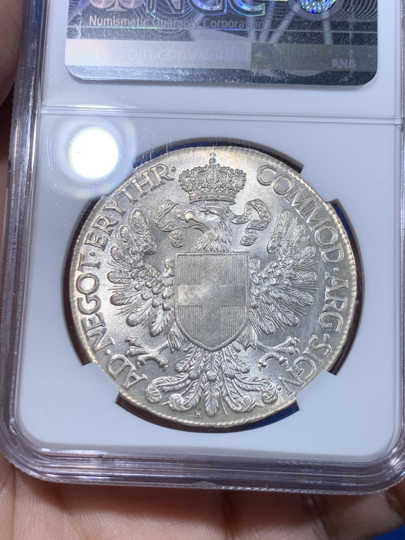 《竞宝斋》立夏专场特拍 （第2-1场）全场顺丰包邮 265场 NGC UNCD 意属厄立特里亚1918年1泰勒银币 意属精品 带转光