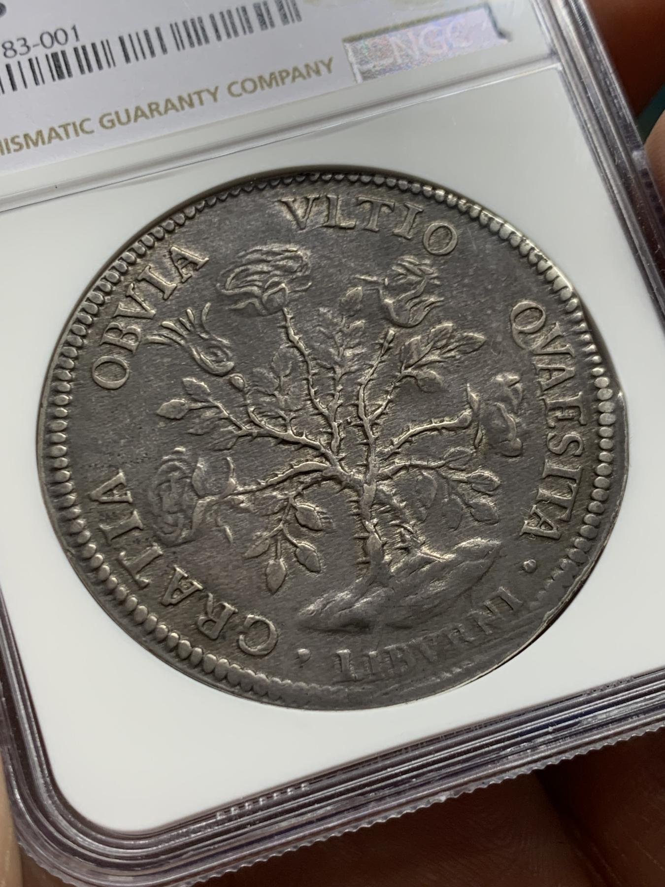 《竞宝斋》立夏专场特拍 （第2-1场）全场顺丰包邮 265场 NGC XF45 意大利1699年玫瑰银币 欧洲灰包浆 经典品种毋庸多言