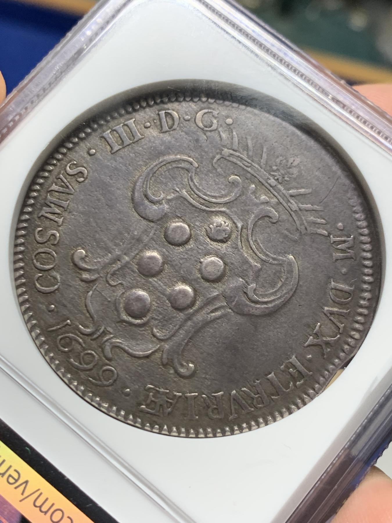 《竞宝斋》立夏专场特拍 （第2-1场）全场顺丰包邮 265场 NGC XF45 意大利1699年玫瑰银币 欧洲灰包浆 经典品种毋庸多言