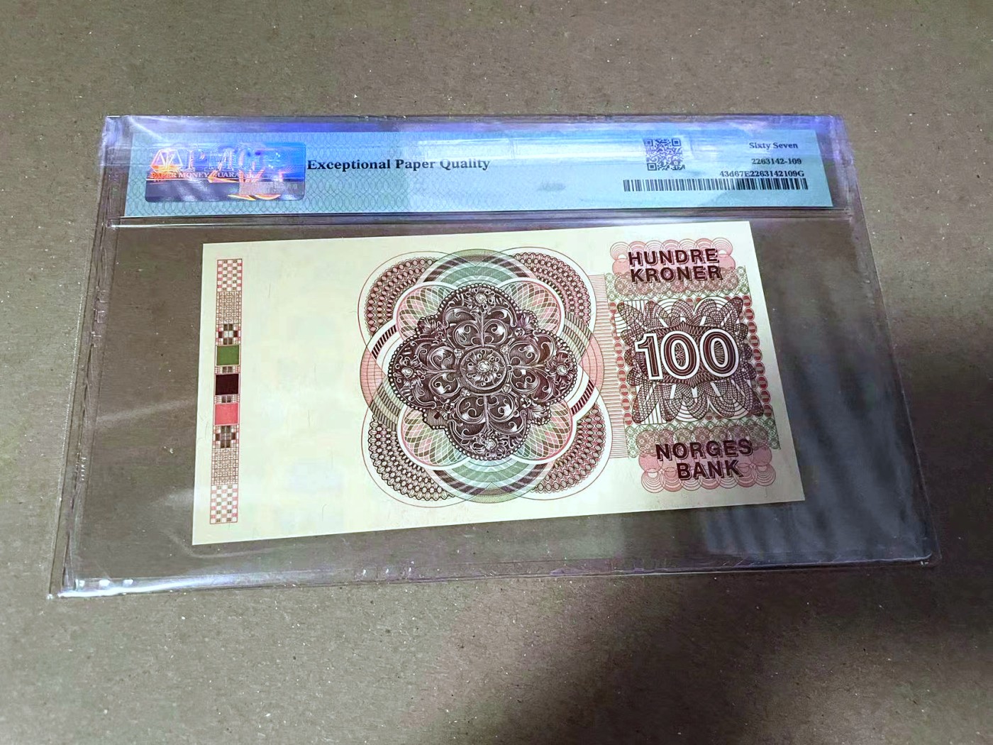 【Blue Auction】✨世界纸币精拍第470期【精】 挪威 1992年100克朗 PMG67EPQ 高分