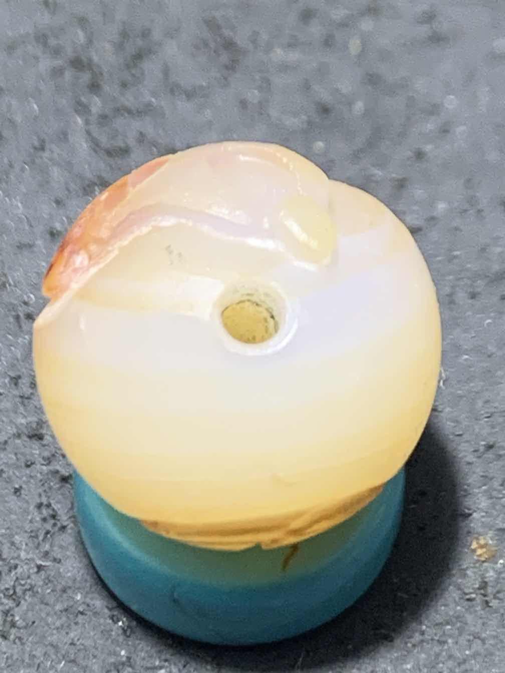 精美高玉化亚光海洋玉髓手工俏色巧雕无相佛太极阴阳鱼圆珠一个！