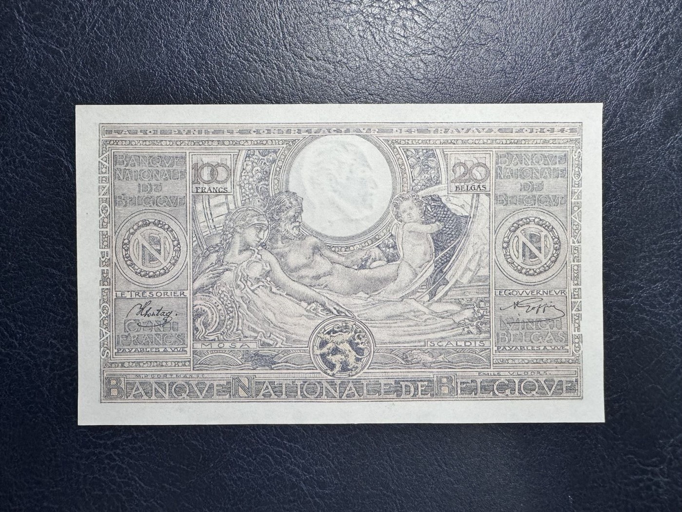 收藏联盟Quantum Auction 第342期拍卖  比利时1943年100法郎(等值20比利) 品相UNC  大票幅