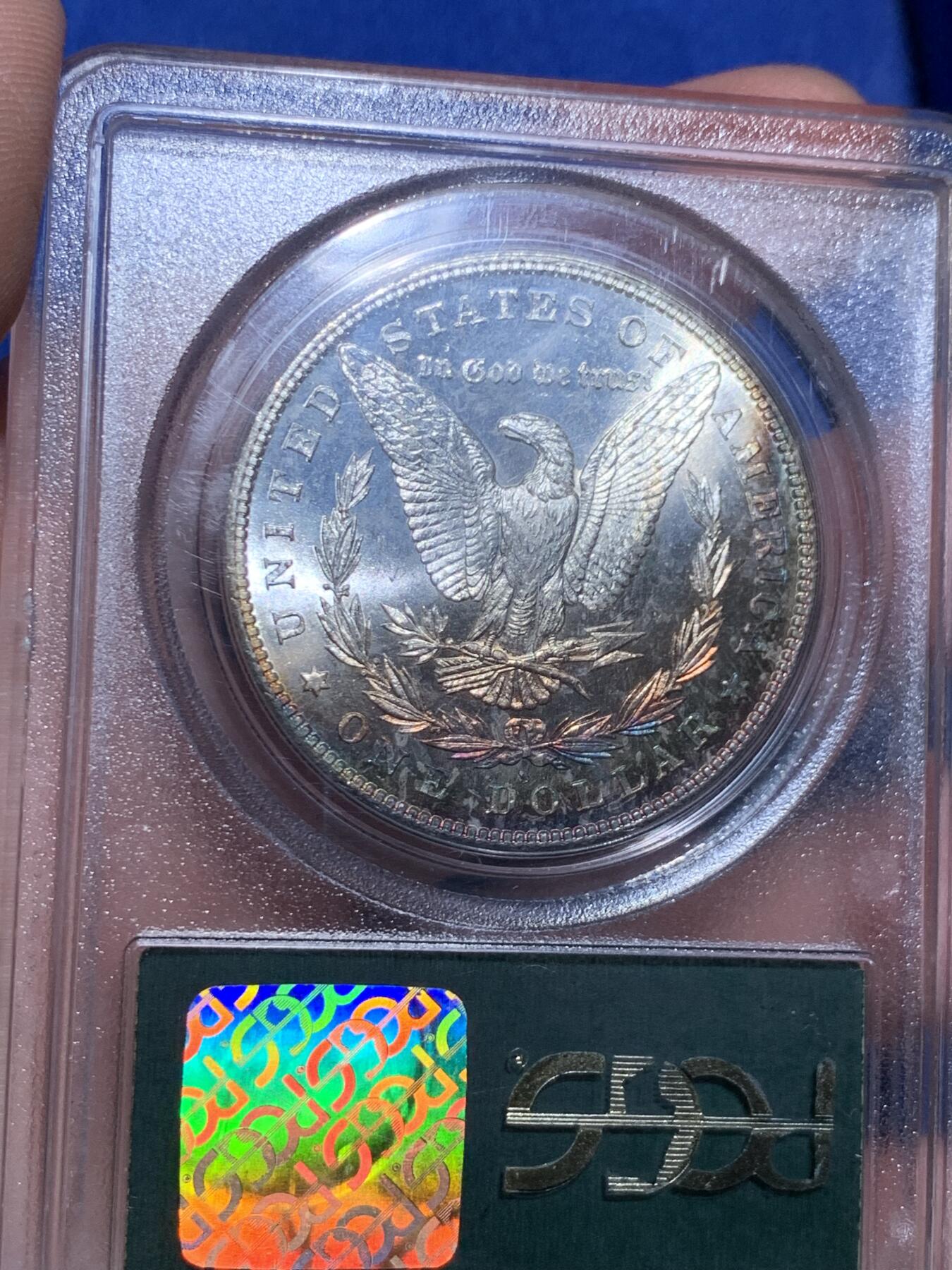 《竞宝斋》立夏专场特拍 （第2-1场）全场顺丰包邮 265场 PCGS MS64 美国1881摩根壹圆银币 老绿盒严评 月牙彩难得