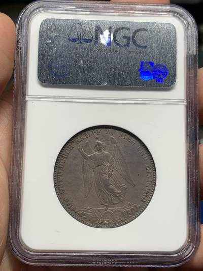 NGC MS62 德国1871年符腾堡普法战争胜利泰勒银币 深五彩包浆 NGC老盒 实物比照片好不少