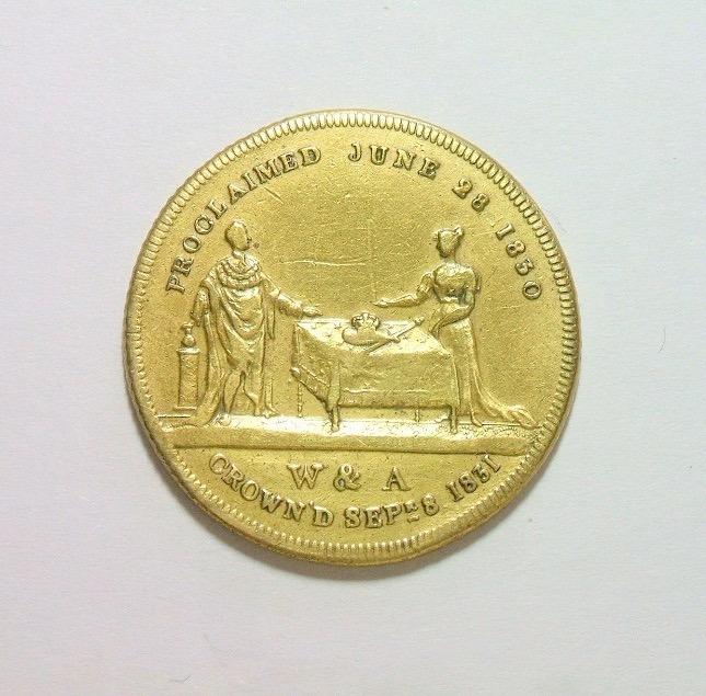 英国1831年 威廉四世继位登基英国国王纪念铜章 30MM