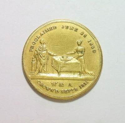 英国1831年 威廉四世继位登基英国国王纪念铜章 30MM - 英国1831年 威廉四世继位登基英国国王纪念铜章 30MM