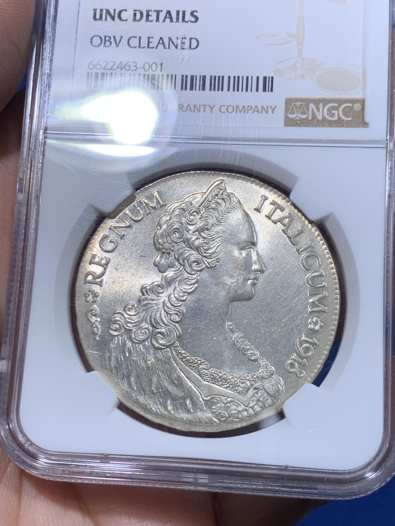 《竞宝斋》立夏专场特拍 （第2-1场）全场顺丰包邮 265场 NGC UNCD 意属厄立特里亚1918年1泰勒银币 意属精品 带转光