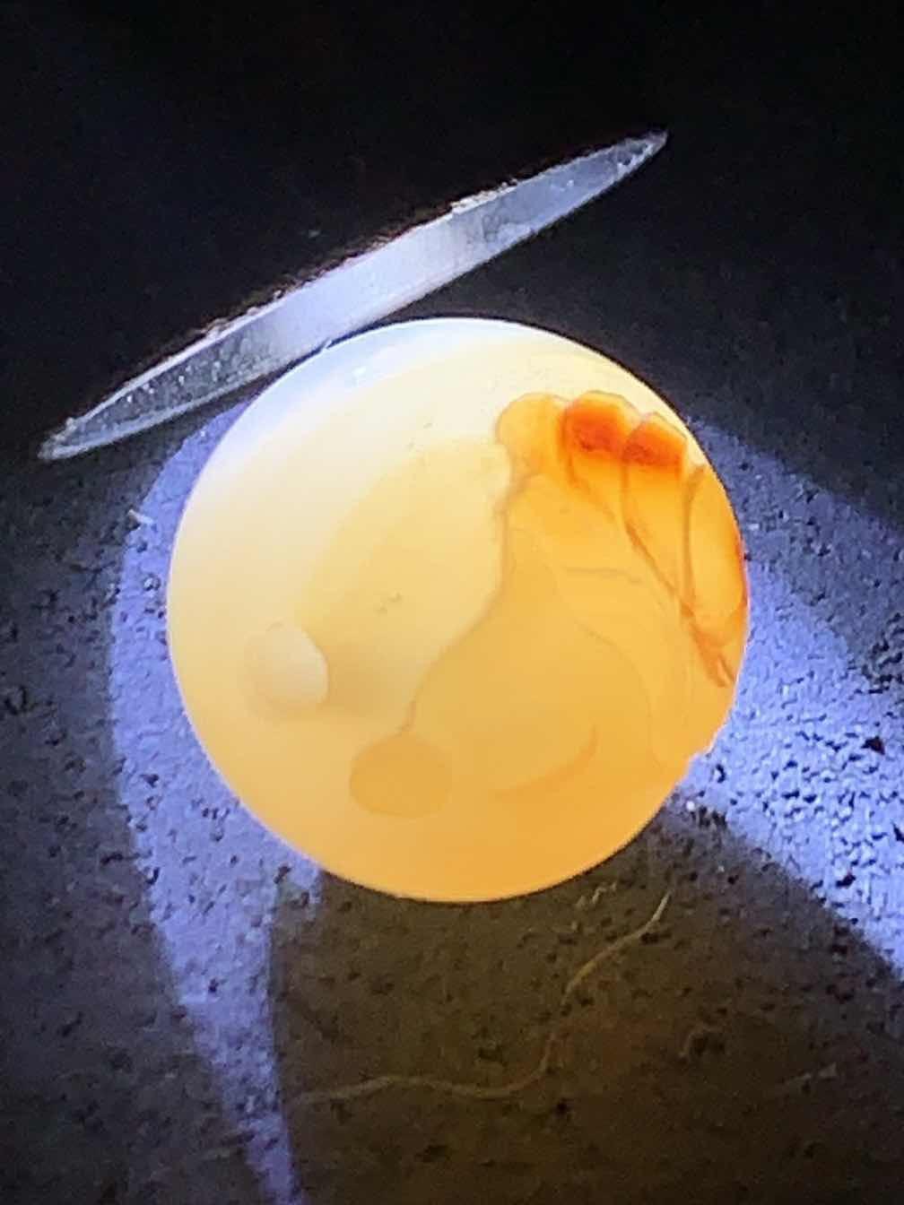 精美高玉化亚光海洋玉髓手工俏色巧雕无相佛太极阴阳鱼圆珠一个！