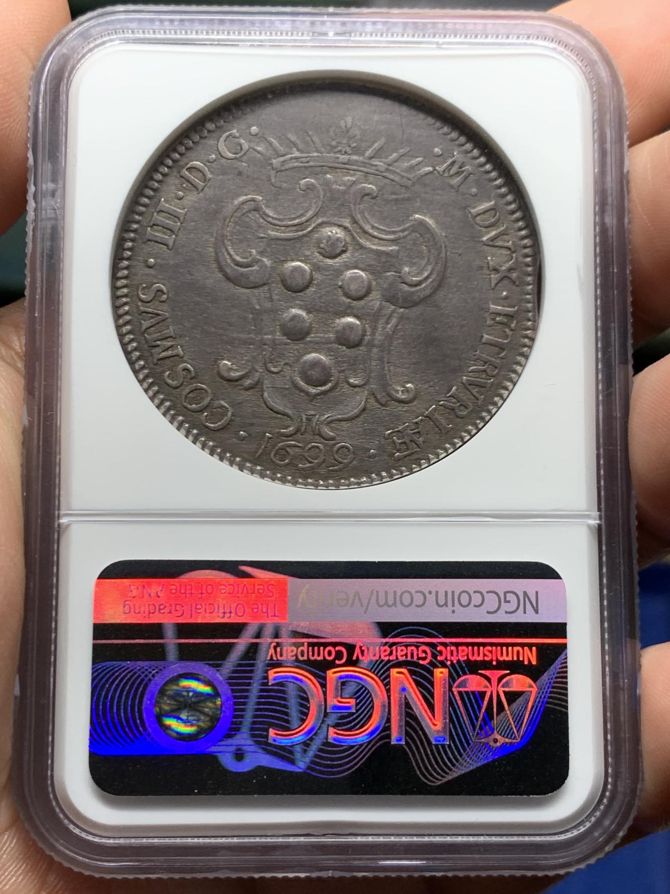 《竞宝斋》立夏专场特拍 （第2-1场）全场顺丰包邮 265场 NGC XF45 意大利1699年玫瑰银币 欧洲灰包浆 经典品种毋庸多言