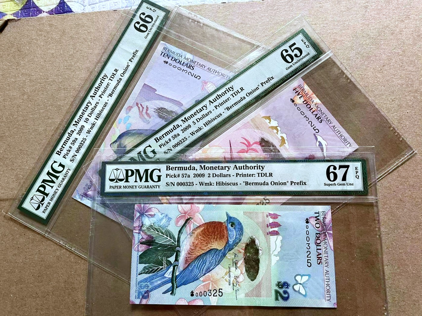 【Blue Auction】✨世界纸币精拍第470期【精】  【洋葱冠 325全同小号 含获奖钞】百慕大 2009年2-100元 PMG67EPQ-64EPQ 老壳子 收藏版