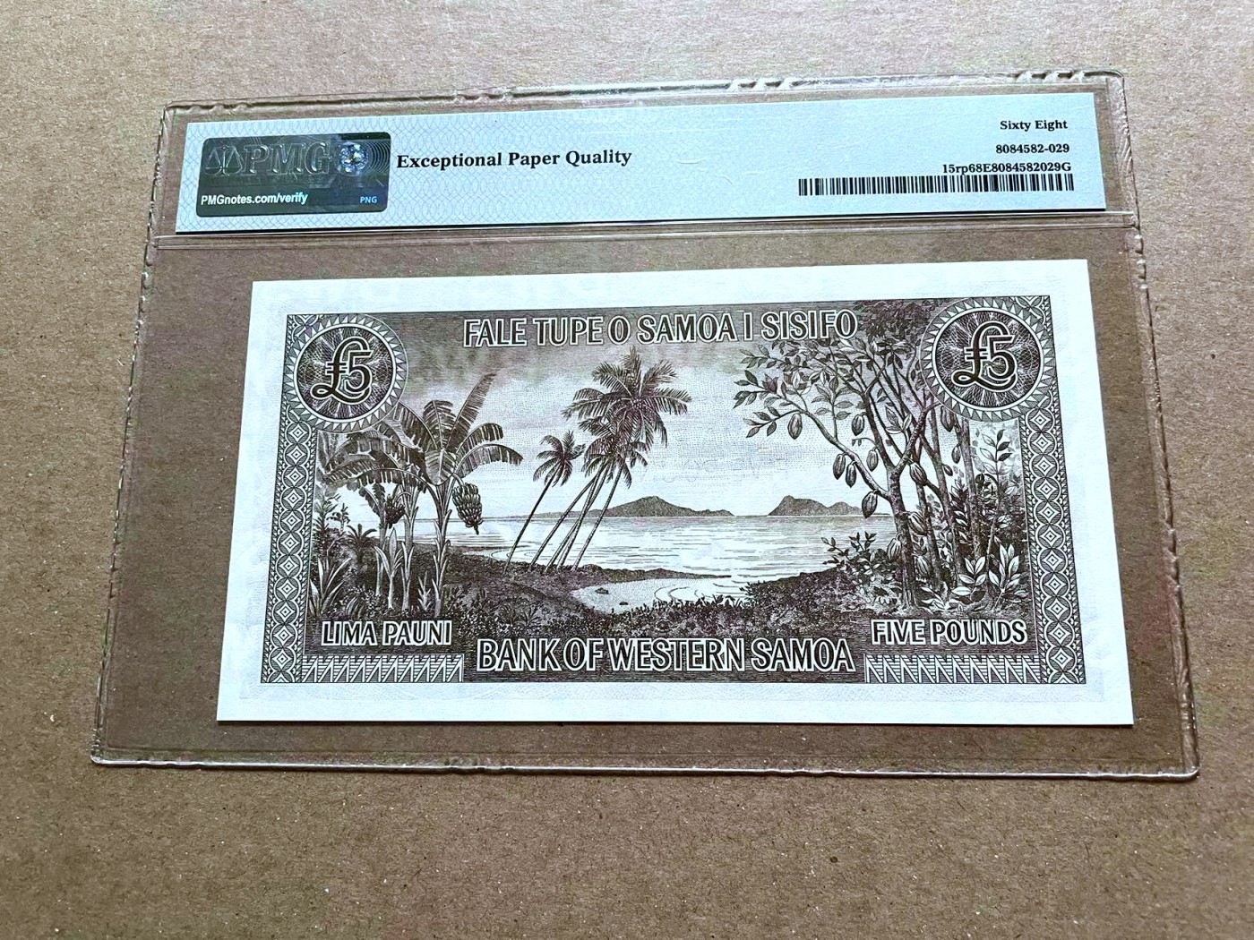 【Blue Auction】✨世界纸币精拍第470期【精】 西萨摩亚 2020年5镑  PMG68EPQ 超高分 