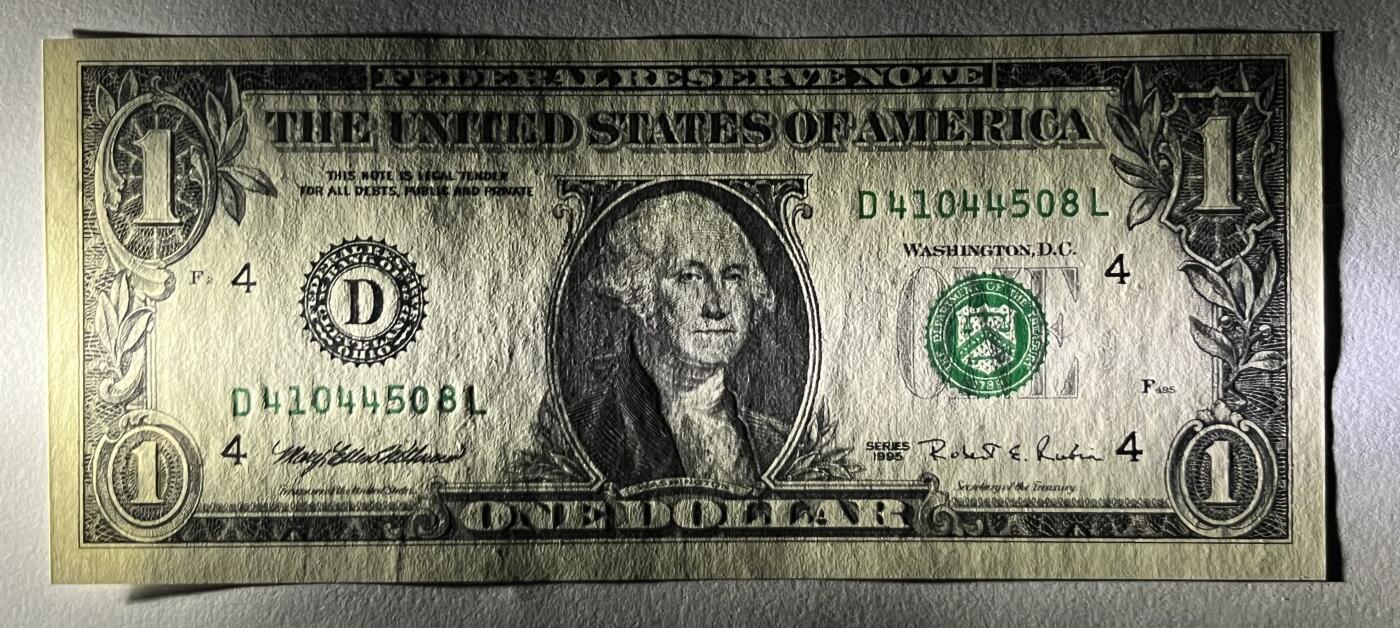 Chase Auction 第29期 - - 邮票、银币、外钞、民国钞和人民币混合场！（持续更新中） 1995年 1美元 联邦储备券 两张（普通版+Web版）