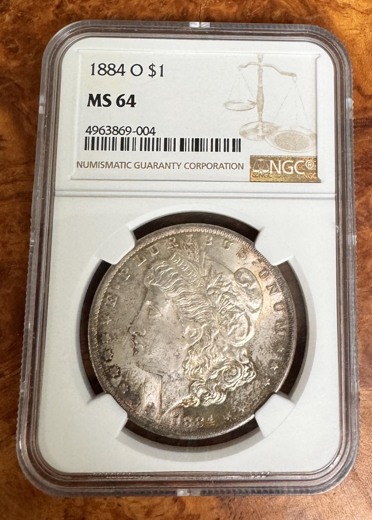 Chase Auction 第29期 - - 邮票、银币、外钞、民国钞和人民币混合场！（持续更新中） 1884年美国摩根银币1元！NGC MS64！