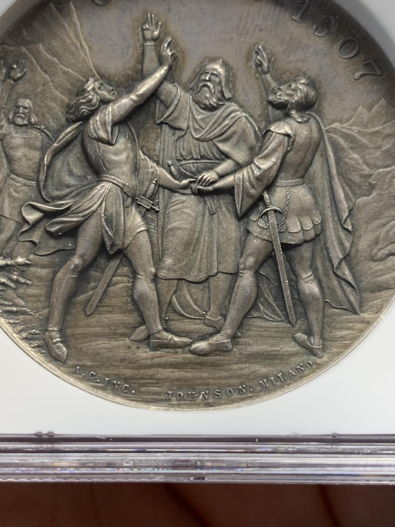 《竞宝斋》立夏专场特拍 （第2-1场）全场顺丰包邮 265场 NGC MS63 瑞士1889年提契诺州射击节大银章 罕见品种 热门系列 人物高点俱在 藏家多年藏品出品 最近64分的1080美元成交