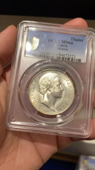 《竞宝斋》立夏专场特拍 （第2-1场）全场顺丰包邮 265场 PGCS MS64 德国巴伐利亚1865无纪年版 路德维希二世 圣母抱婴1泰勒 状态不错