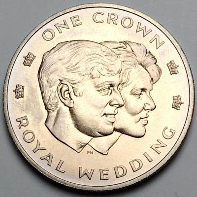 布加迪🐬～世界钱币🌾第 118 期 /  各国币及散币 - 特克斯和凯科斯 1986年 1克朗 安德鲁王子皇家婚礼纪念币