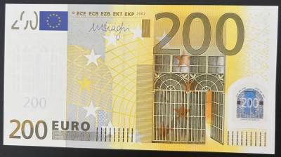 珑诚汇（原乐淘淘）世界纸币拍卖 第6期 裸钞场 - 【Z93241225269】欧盟2002年纸币 200欧元 三签 比利时版 全新UNC