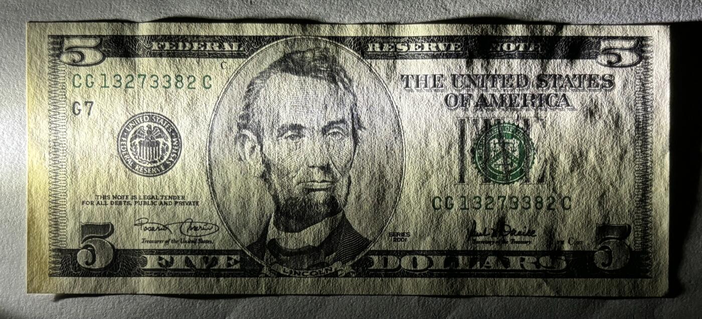 Chase Auction 第29期 - - 邮票、银币、外钞、民国钞和人民币混合场！（持续更新中） 2001年（稀缺年份） 联邦储备券 大头版 两种面值 （5美元 + 10美元222豹子尾）