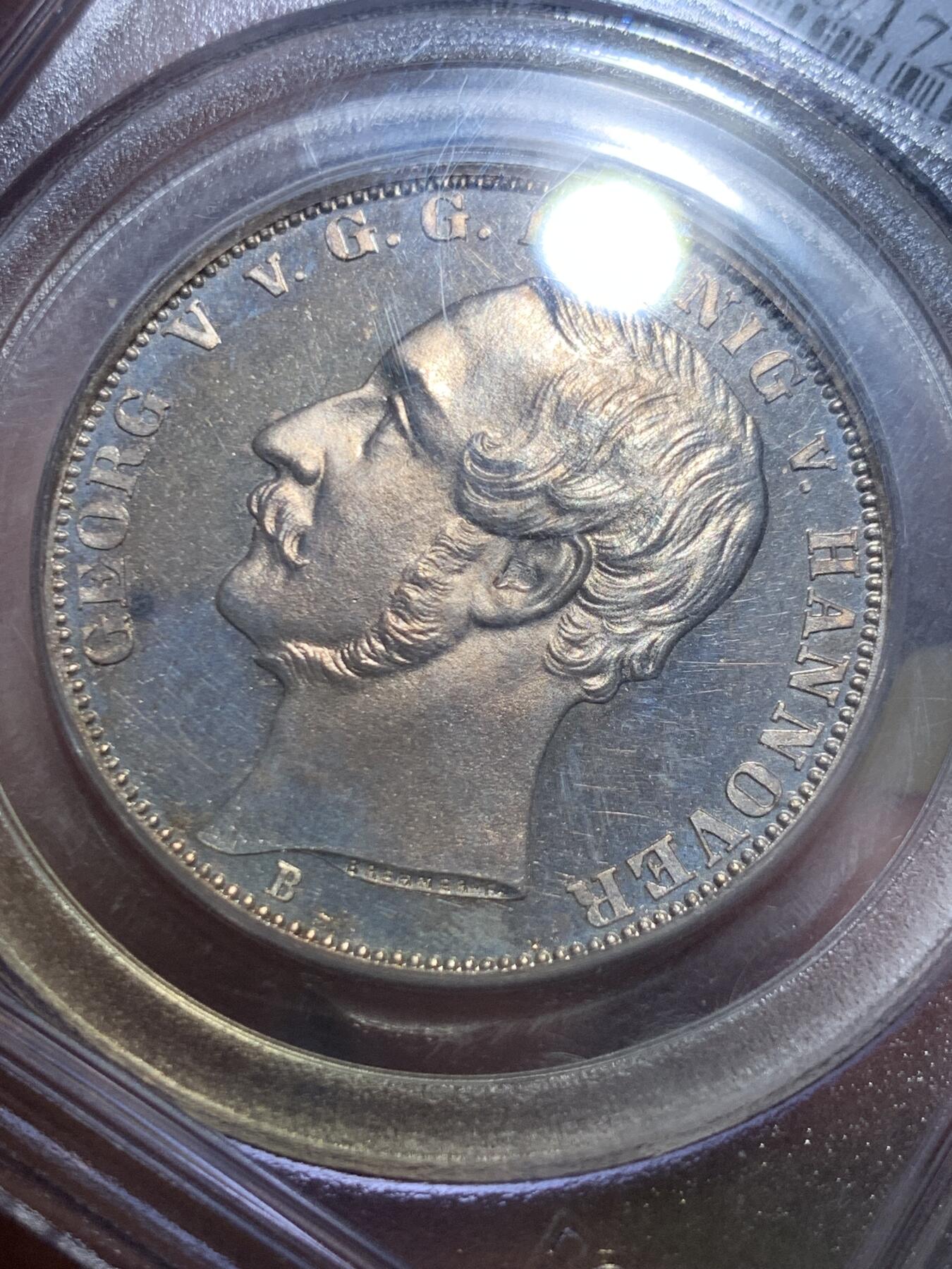 《竞宝斋》立夏专场特拍 （第2-1场）全场顺丰包邮 265场 唯一冠军分 PCGS PR65CAM 德国1862精制汉诺威狮马1泰勒银币 PCGS老盒 保存得非常好