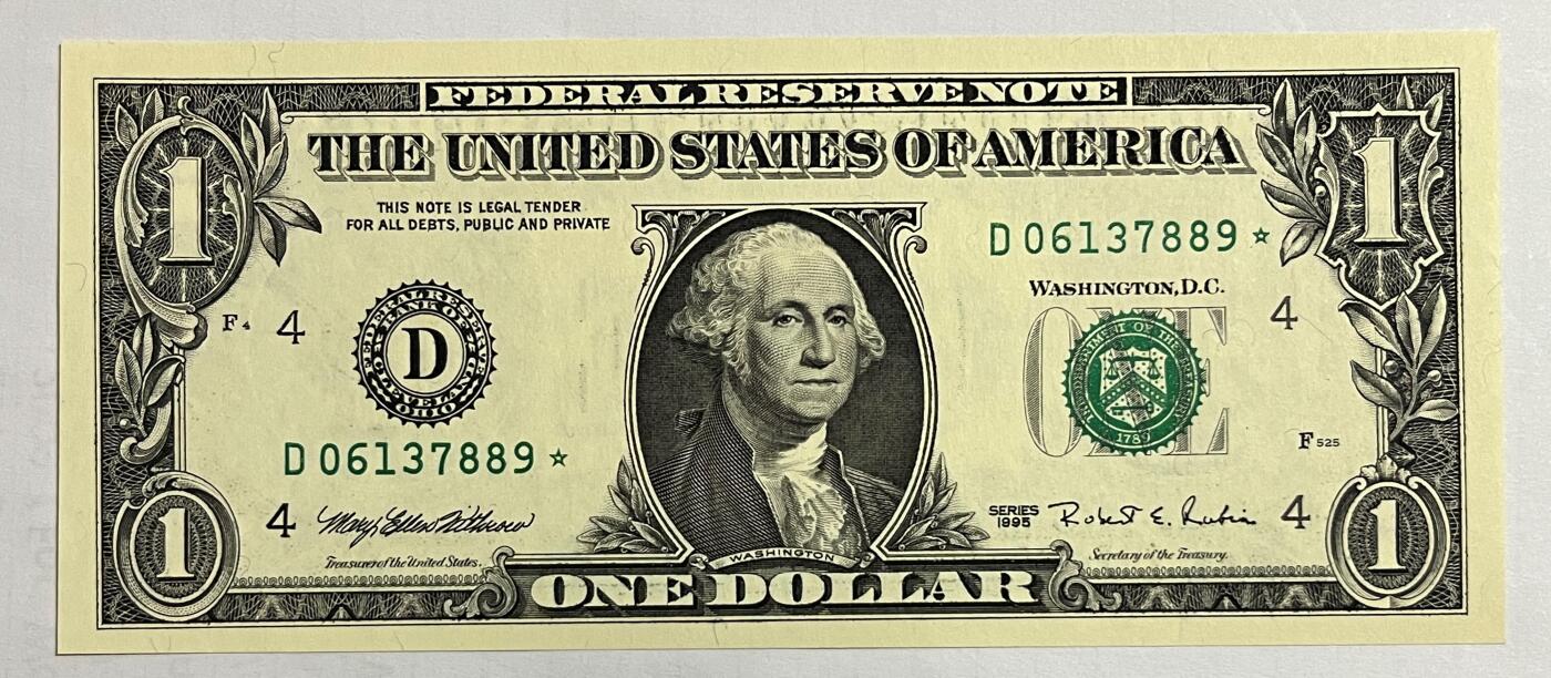Chase Auction 第29期 - - 邮票、银币、外钞、民国钞和人民币混合场！（持续更新中） 1995年 三种面值美元 联邦储备券（ 1美元⭐补号 + 2美元⭐补号 + 5美元）