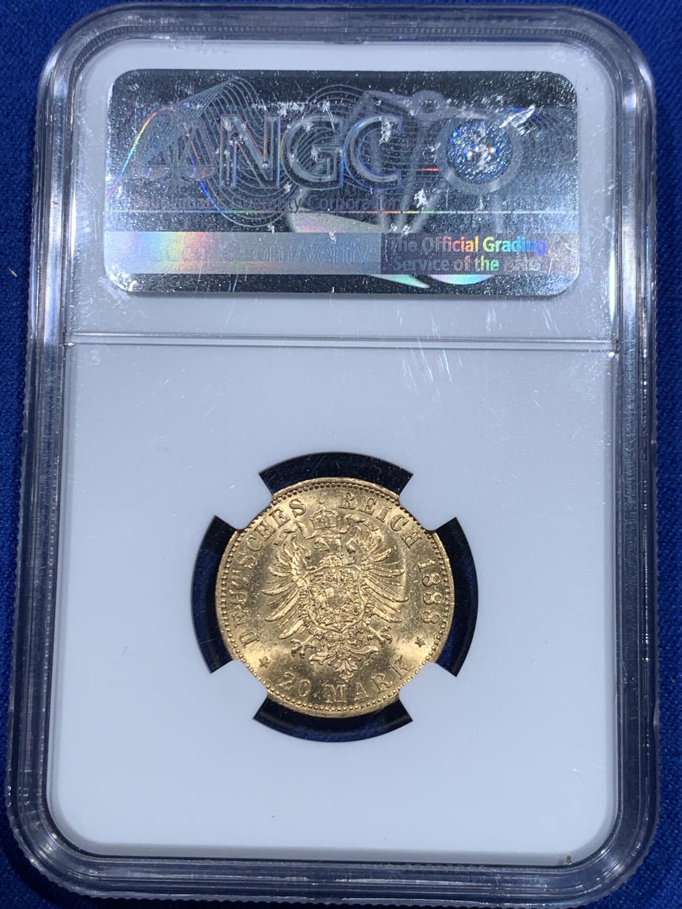 《竞宝斋》立夏专场特拍 （第2-1场）全场顺丰包邮 265场 NGC MS64 德国普鲁士1888三皇之年威廉二世短翅 20马克金币 三皇之年 威二金币少见高分