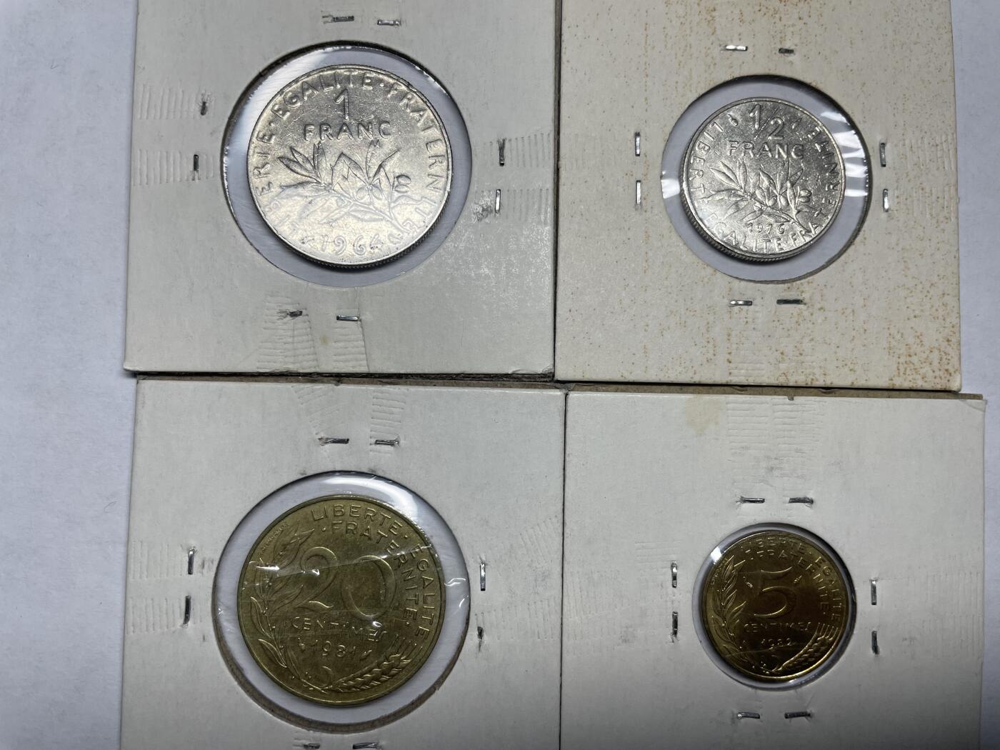 2024年集古藏今外币拍卖第六期-第1场—（总第51拍） 法国各面值四枚