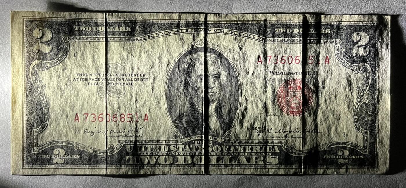 Chase Auction 第29期 - - 邮票、银币、外钞、民国钞和人民币混合场！（持续更新中） 【3】1953年 三个版别（1953、1953B、1953C）2美元 政府券 红色库印和号码 均为AA首发冠号