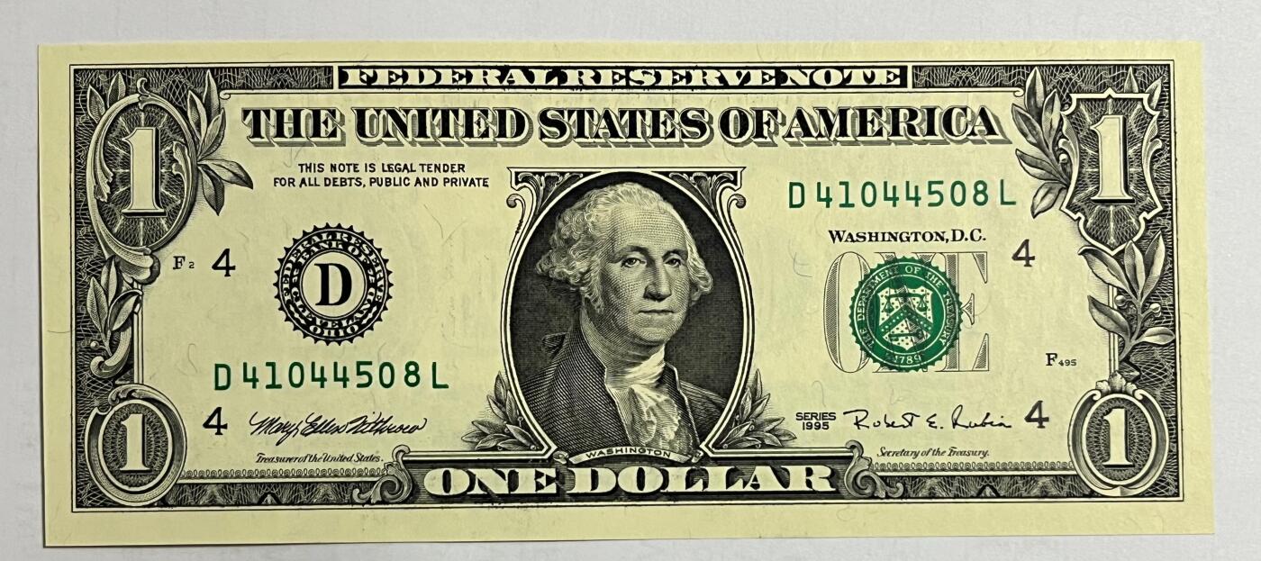 Chase Auction 第29期 - - 邮票、银币、外钞、民国钞和人民币混合场！（持续更新中） 1995年 1美元 联邦储备券 两张（普通版+Web版）