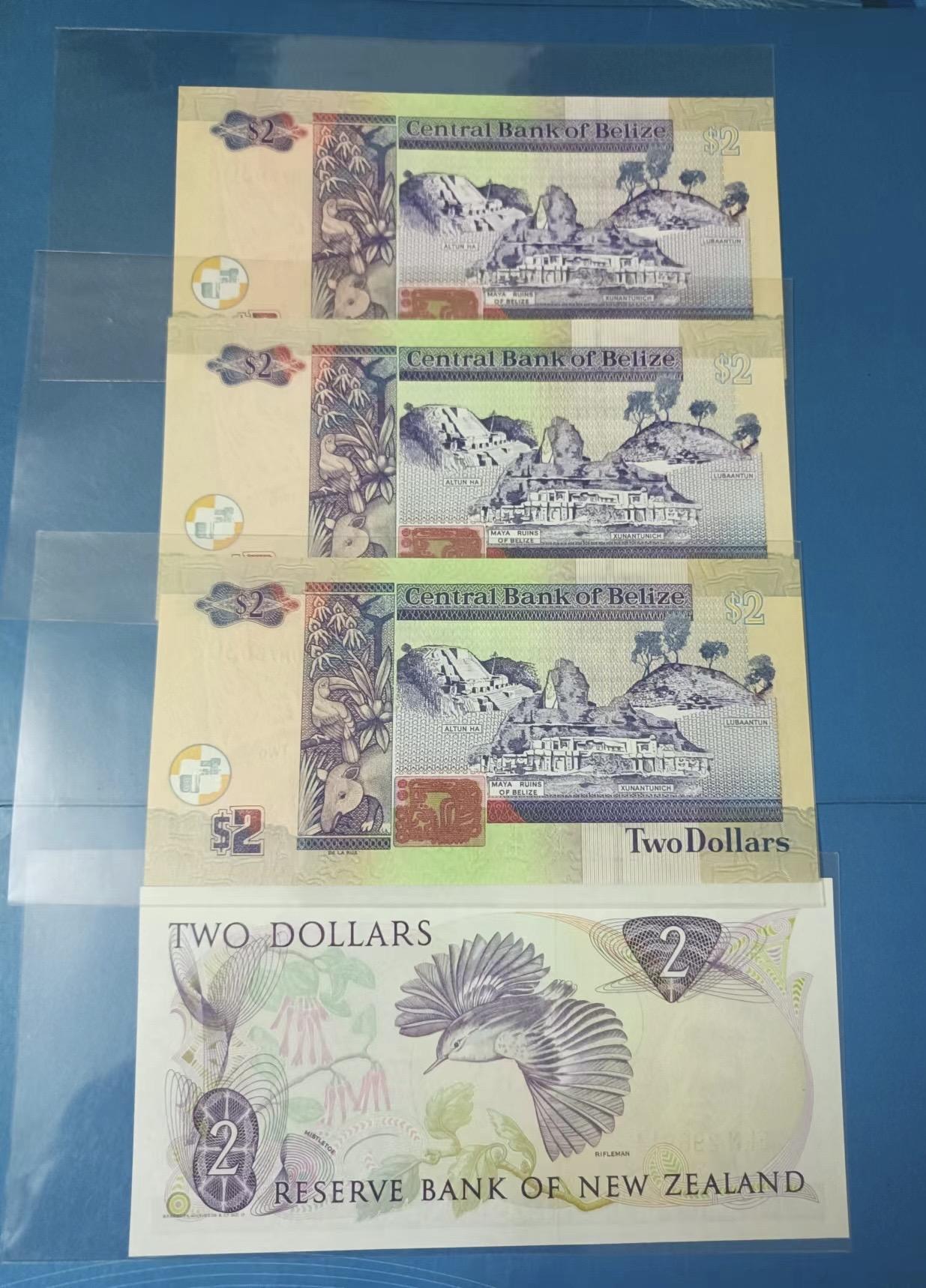 Chase Auction 第29期 - - 邮票、银币、外钞、民国钞和人民币混合场！（持续更新中） 新西兰早期英女王2元UNC，ELN296914，伯利兹2014年2元女王DM730306、730303、173103全部UNC四枚同拍，如图发货！