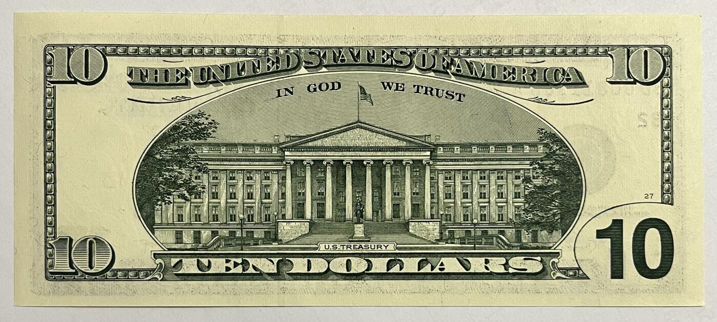 Chase Auction 第29期 - - 邮票、银币、外钞、民国钞和人民币混合场！（持续更新中） 1999年（稀缺年份）大头版 10美元 联邦储备券 两张 双⭐补号 号码不错