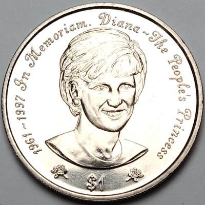 布加迪🐬～世界钱币🌾第 118 期 /  各国币及散币 - 纽埃 1997年 1元克朗币 纪念人民的公主～戴安娜