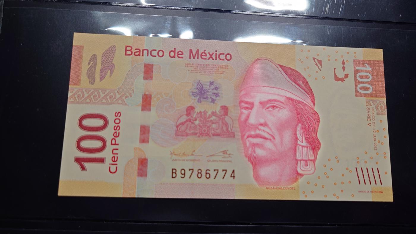 【世界钱币】精选微拍第103期暨2024年第14期  部分卖剩新品展示 2012年墨西哥100比索 全新绝品