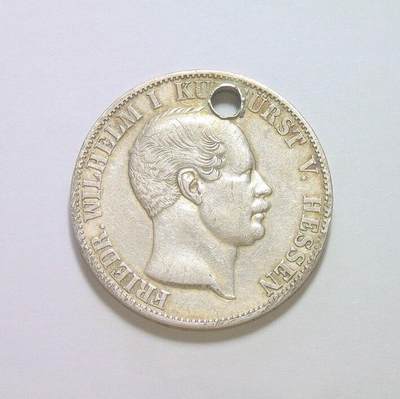 德国黑森1855年 腓特烈威廉1泰勒银币 爽品 - 德国黑森1855年 腓特烈威廉1泰勒银币 爽品