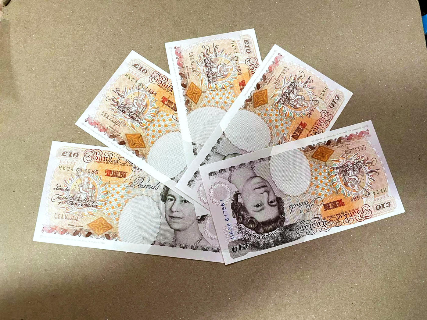 【Blue Auction】✨世界纸币精拍第471期【精】 【一组5张】英国 E序列10镑 UNC/UNC-