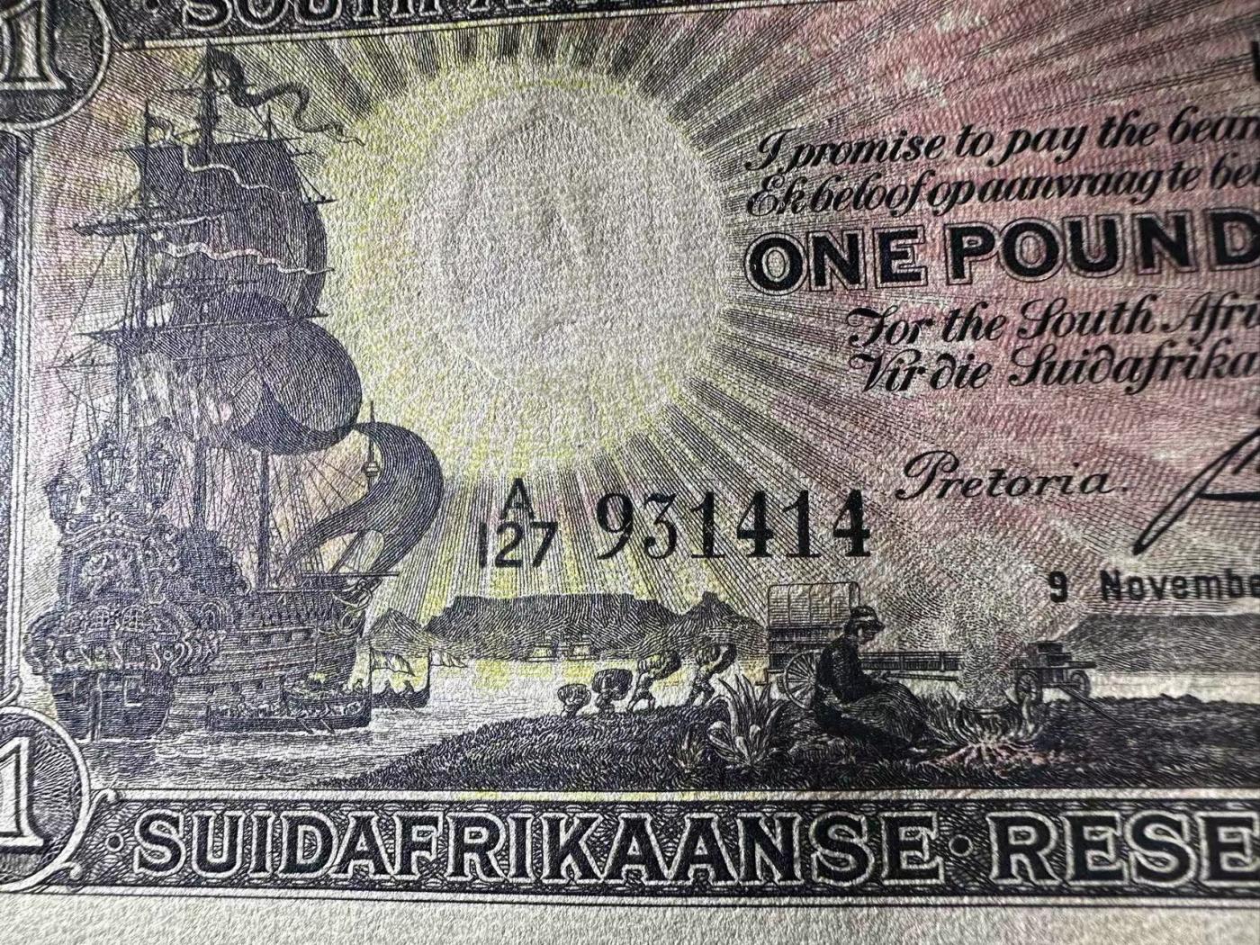 【Blue Auction】✨世界纸币精拍第471期【精】 南非 1942年1兰特 大场景 细节丰富 AU+