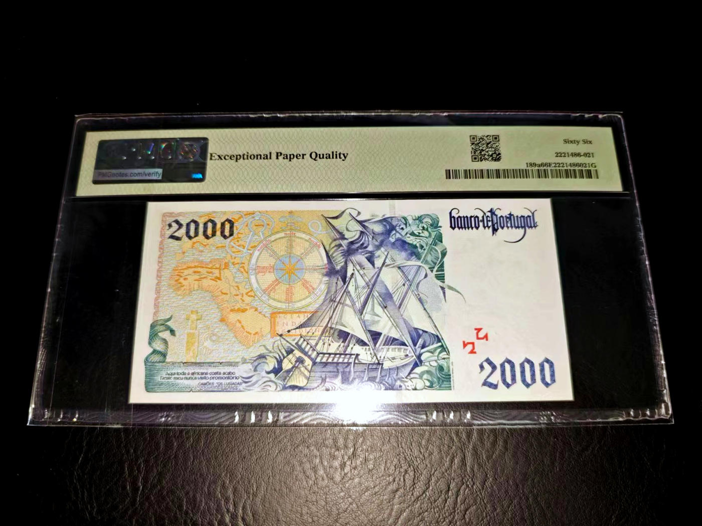 【Blue Auction】✨世界纸币精拍第471期【精】 【a版无47】葡萄牙 1995年2000埃斯库多 PMG66EPQ 