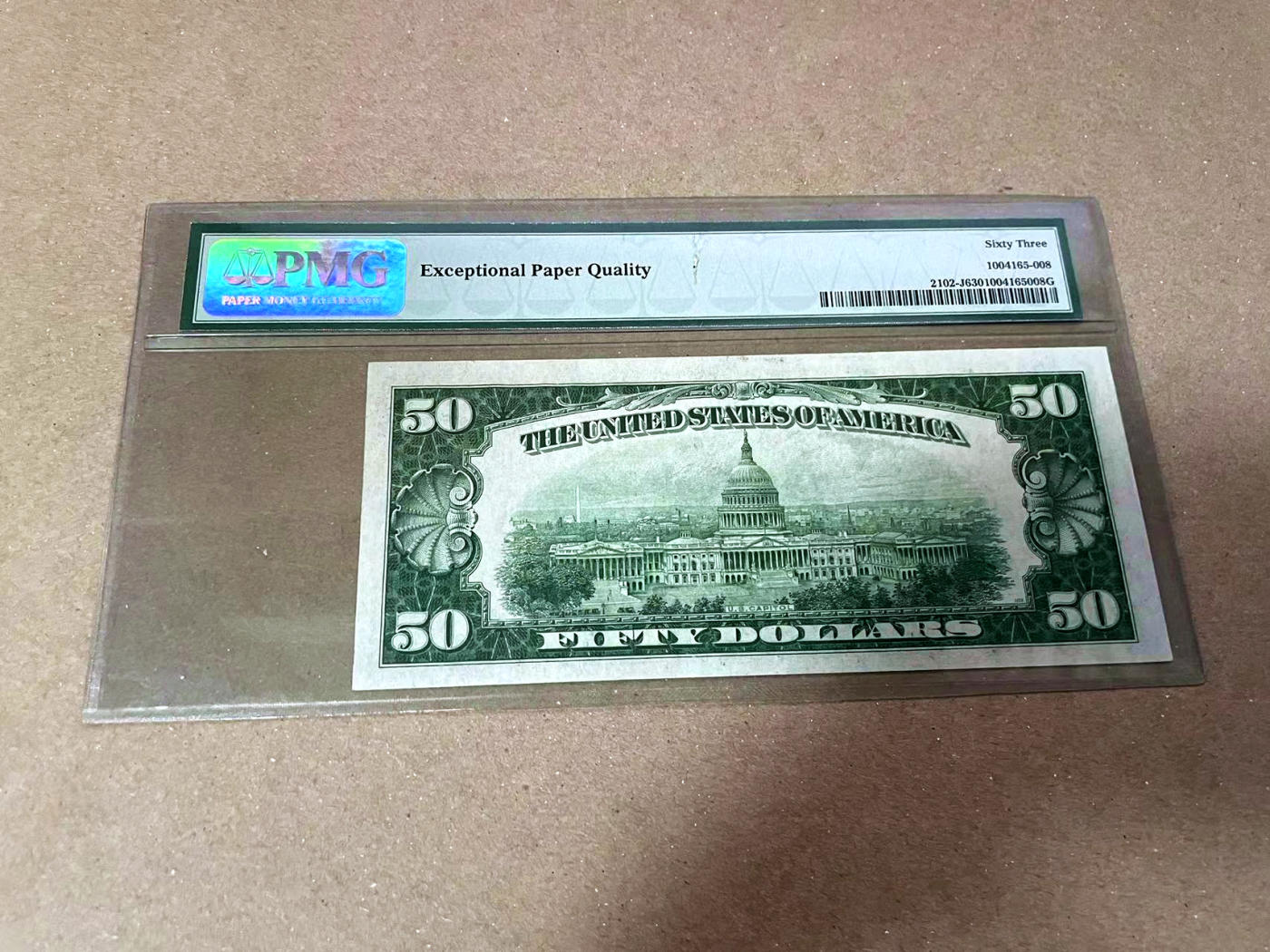 【Blue Auction】✨世界纸币精拍第471期【精】 【少见10区】美国 1934年50美金 堪萨斯 PMG63EPQ 第一代老壳 