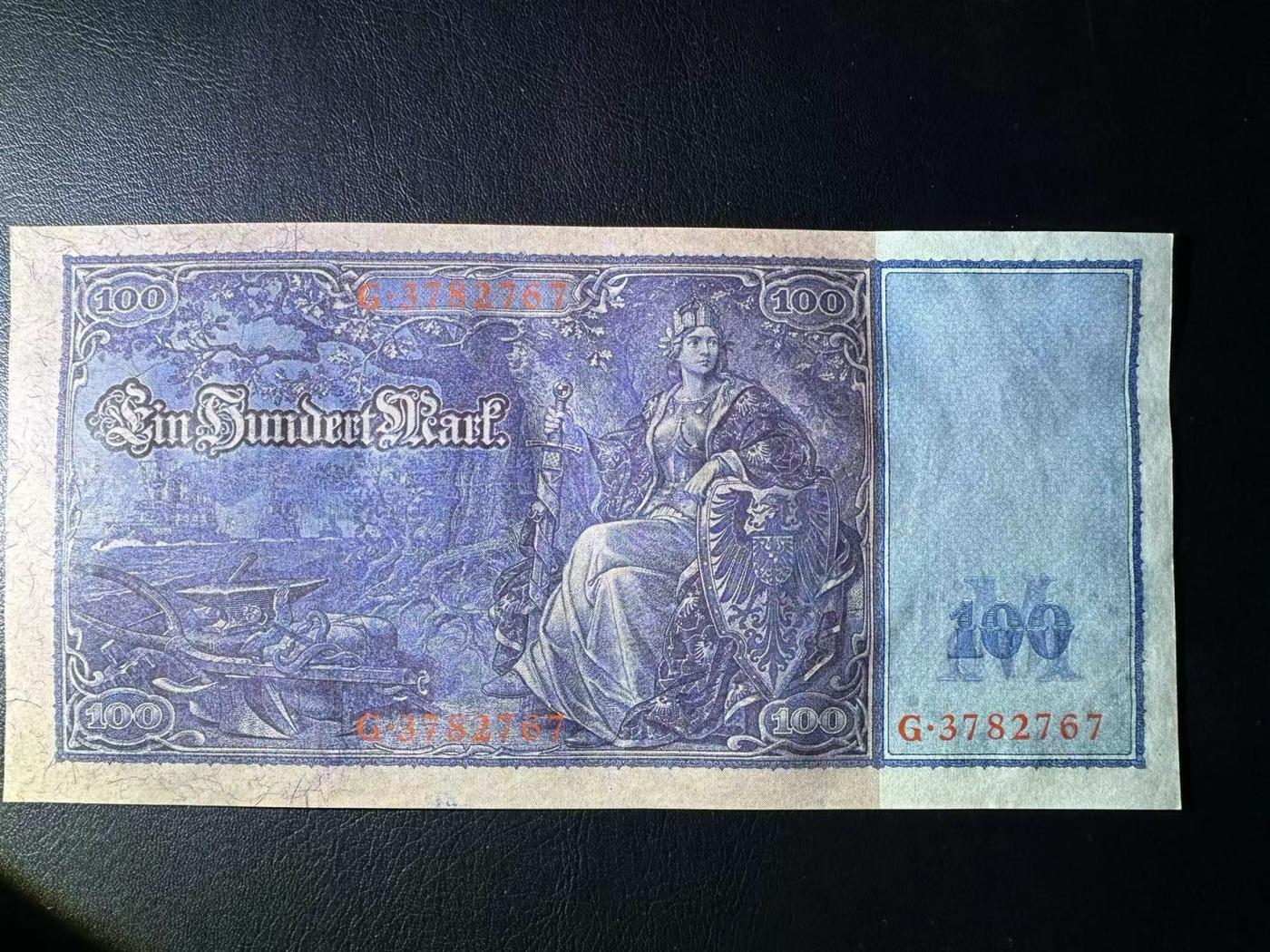 【Blue Auction】✨世界纸币精拍第471期【精】 德国 1910年100马克 大票幅 红库印 UNC