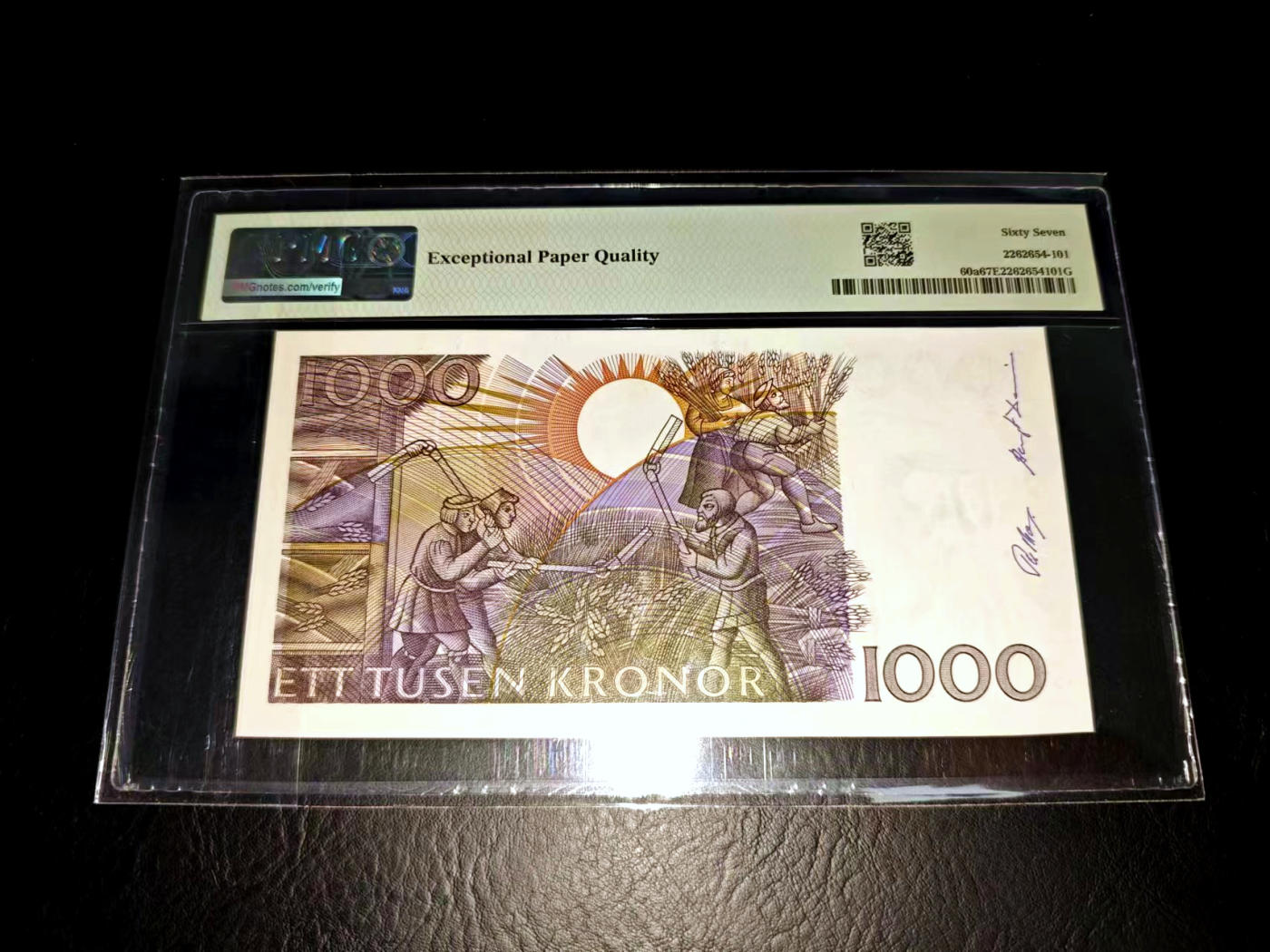 【Blue Auction】✨世界纸币精拍第471期【精】 【a版】瑞典 1989-92年1000克朗 大胡子  PMG67EPQ 高分