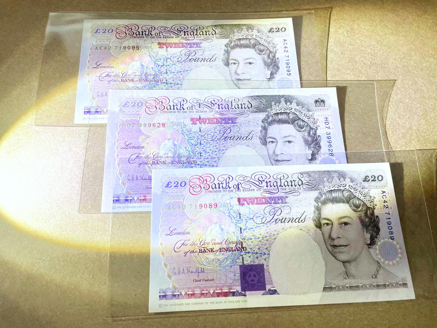 【Blue Auction】✨世界纸币精拍第471期【精】 【一组3张 含无47】英国 E序列20镑 UNC/UNC-