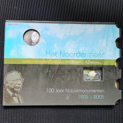 道一币馆币章第六十一场 - 原包装 荷兰2005年自然学科百年发展史纪念章+原版邮票 